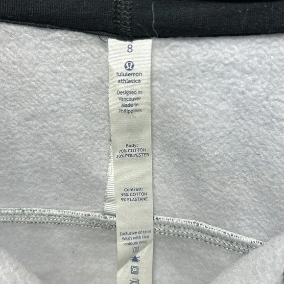Lululemon Scuba Hoodie III Static Mist White Black/Black Size 8 - Picture 7 of 9